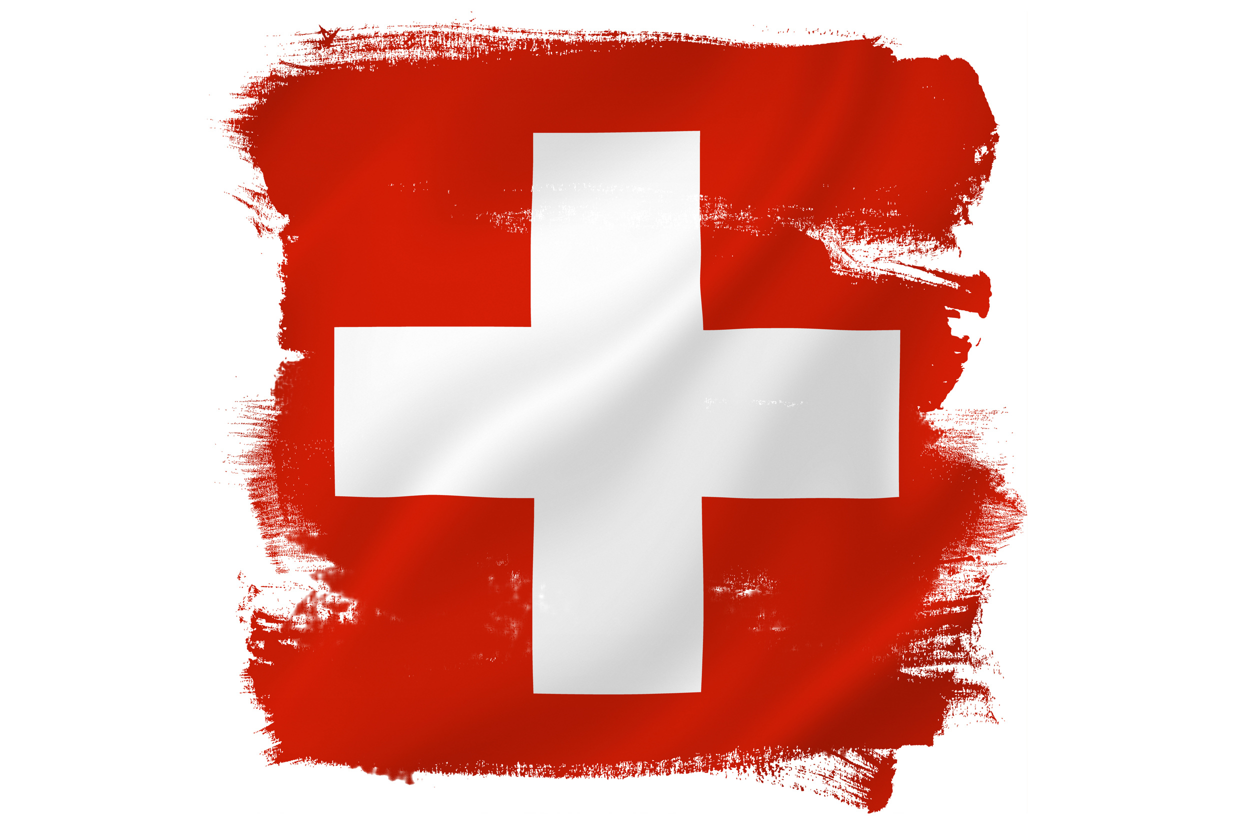 Swiss cross red flag